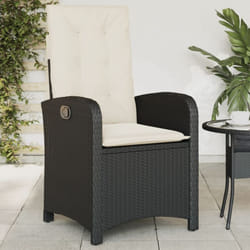 Vidaxl - Chaise inclinable de jardin avec coussins noir résine tressée