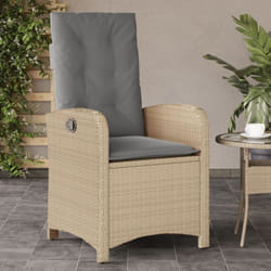 Vidaxl - Chaise inclinable de jardin coussins mélange beige poly rotin