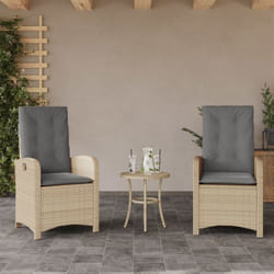 Vidaxl - Chaises inclinables jardin lot de 2 et coussins résine tressée
