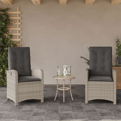 Vidaxl - Chaises inclinables jardin lot de 2 et coussins résine tressée