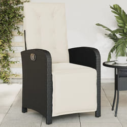Vidaxl - Chaise inclinable de jardin et repose-pied noir résine tressée