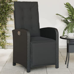 Vidaxl - Chaise inclinable de jardin et repose-pied noir résine tressée