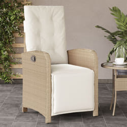 Vidaxl - Chaise inclinable de jardin et repose-pied beige résine tressée