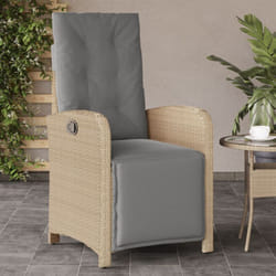 Vidaxl - Chaise inclinable de jardin et repose-pied mélange beige rotin