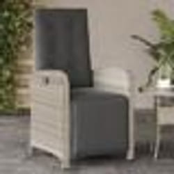 vidaXL Chaise inclinable de jardin avec repose-pied gris clair rotin