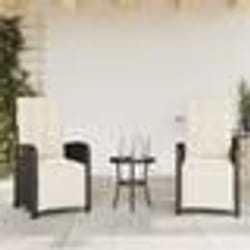 vidaXL Chaises inclinables de jardin lot de 2 repose-pied noir rotin
