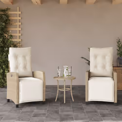 VidaXL 365236 chaise d'extérieur Terrace Siège rembourré Polyuréthane, Acier Crème, Blanc
