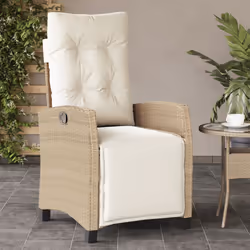 VidaXL 365236 chaise d'extérieur Terrace Siège rembourré Polyuréthane, Acier Crème, Blanc