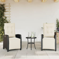 Chaises inclinables de jardin lot de 2 repose-pied noir rotin Vidaxl