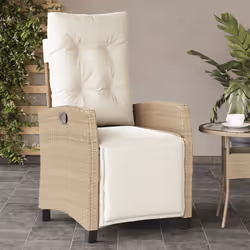 VidaXL 365244 chaise d'extérieur Terrace Siège rembourré Polyuréthane, Acier Crème, Blanc