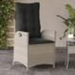 vidaXL Chaise inclinable de jardin coussins gris clair résine tressée