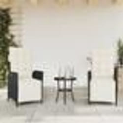 vidaXL Chaises inclinables de jardin lot de 2 repose-pied noir rotin