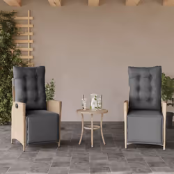 Détendez-vous et profitez de l'extérieur dans ces confortables chaises de jardin inclinables ! Matériau durable : la résine t ...
