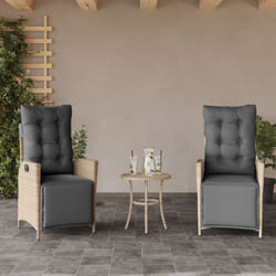 Vidaxl - Chaises inclinables de jardin lot de 2 avec repose-pied rotin