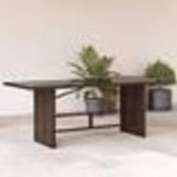 vidaXL Table de jardin dessus en verre marron 190x80x74 cm