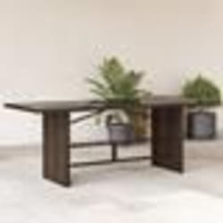 vidaXL Table de jardin dessus en verre marron 190x80x74 cm