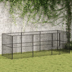 Vidaxl - Parc pour chien 8 panneaux noir acier galvanisé