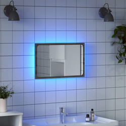 vidaXL Miroir de salle de bain à LED sonoma gris bois d'ingénierie