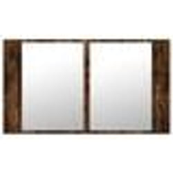 vidaXL Armoire à miroir à LED de bain chêne fumé 80x12x45 cm acrylique