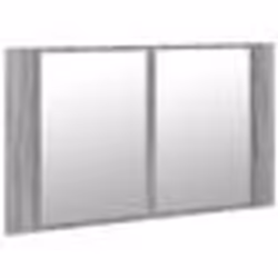 vidaXL Armoire de salle de bain à miroir LED sonoma gris 80x12x45 cm