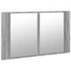 vidaXL Armoire de salle de bain à miroir LED sonoma gris 80x12x45 cm