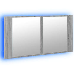 Vidaxl - Armoire de salle de bain à miroir led sonoma gris 90x12x45 cm