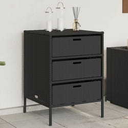 Vidaxl - Armoire de rangement de jardin noir 55x59x80 cm résine tressée