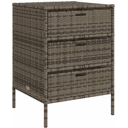 Vidaxl - Armoire de rangement de jardin et 3 tiroirs gris résine tressée
