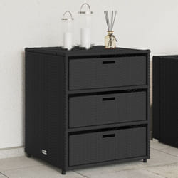 Vidaxl - Armoire de rangement de jardin noir 55x59x69 cm résine tressée