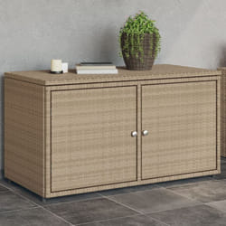 Vidaxl - Armoire de rangement jardin beige 110x55x60,5 cm résine tressée