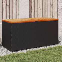 Vidaxl - Boîte de rangement de jardin noir résine tressée bois d'acacia
