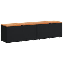 Vidaxl - Boîte de rangement de jardin noir résine tressée bois d'acacia