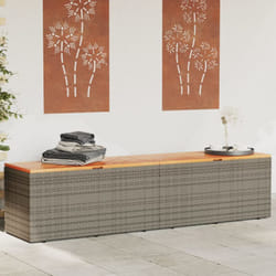 Vidaxl - Boîte de rangement de jardin gris résine tressée bois d'acacia