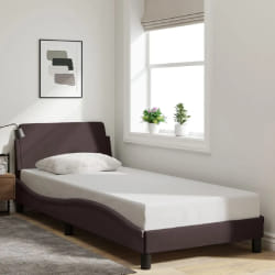 vidaXL Cadre de lit sans matelas marron foncé 90x190 cm tissu - 90 x 190 cm