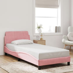 Cadre de lit et tête de lit sans matelas rose 90x190 cm velours Vidaxl