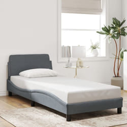 Vidaxl - Cadre de lit avec tête de lit Gris foncé 90x200 cm Velours