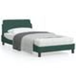vidaXL Cadre de lit sans matelas vert foncé 100x200 cm velours - 100 x 200 cm
