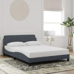 Vidaxl - Cadre de lit avec tête de lit Gris foncé 140x190 cm Velours
