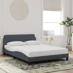 Vidaxl - Cadre de lit avec tête de lit Gris foncé 140x200 cm Velours