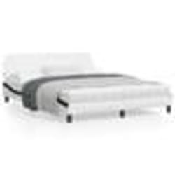 vidaXL Cadre de lit sans matelas blanc et noir 160x200 cm similicuir - 160 x 200 cm