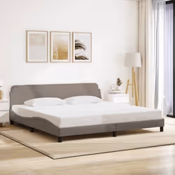 vidaXL Cadre de lit sans matelas taupe 200x200 cm tissu - 200 x 200 cm