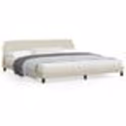 vidaXL Cadre de lit sans matelas crème 200x200 cm tissu - 200 x 200 cm