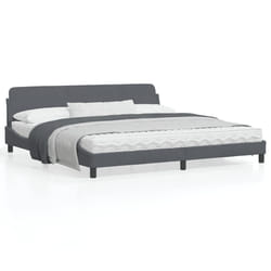 vidaXL Cadre de lit sans matelas gris foncé 200x200 cm velours - 200 x 200 cm