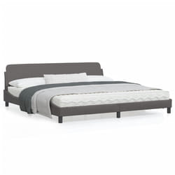 vidaXL Cadre de lit sans matelas gris 200x200 cm similicuir - 200 x 200 cm