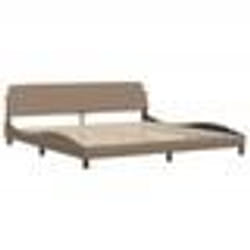 vidaXL Cadre de lit sans matelas cappuccino 200x200 cm similicuir - 200 x 200 cm