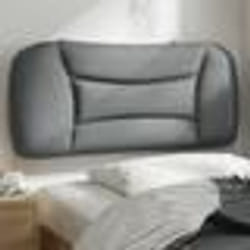 vidaXL Coussin de tête de lit gris clair 90 cm tissu