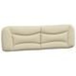 vidaXL Coussin de tête de lit crème 180 cm tissu