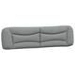 vidaXL Coussin de tête de lit gris clair 200 cm tissu