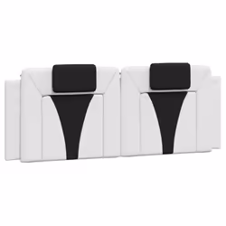 VidaXL 374796, Noir, Blanc, Coton, Simili-cuir, Polyester, Polyvinyl chloride (PVC), 140 cm, 1400 mm, 49 cm, 30 mm