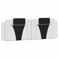 VidaXL 374803, Noir, Blanc, Coton, Simili-cuir, Polyester, Polyvinyl chloride (PVC), 160 cm, 1600 mm, 49 cm, 30 mm
